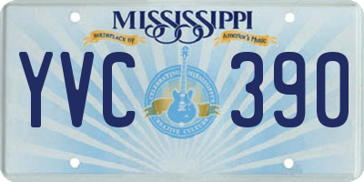 MS license plate YVC390