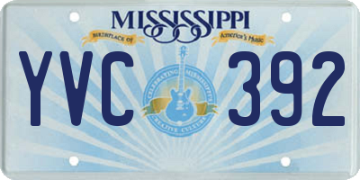 MS license plate YVC392