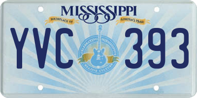 MS license plate YVC393