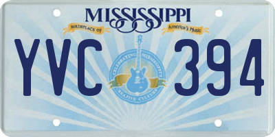 MS license plate YVC394