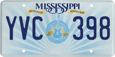 MS license plate YVC398