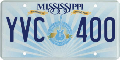 MS license plate YVC400