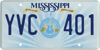 MS license plate YVC401