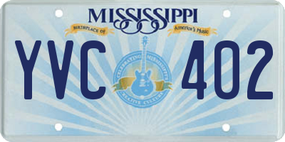 MS license plate YVC402