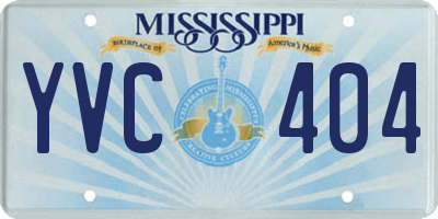 MS license plate YVC404