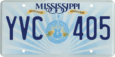 MS license plate YVC405