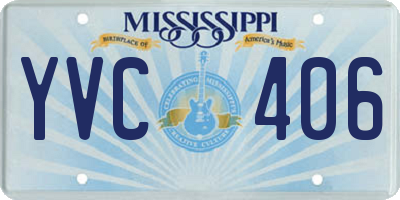 MS license plate YVC406