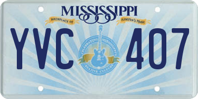 MS license plate YVC407