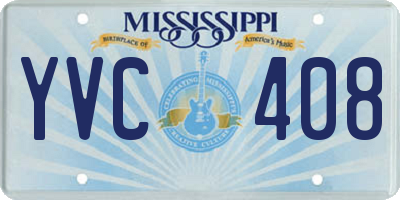 MS license plate YVC408