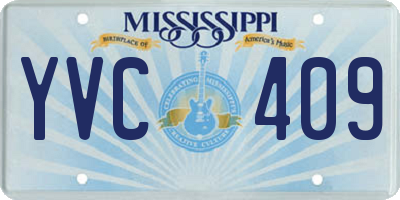 MS license plate YVC409