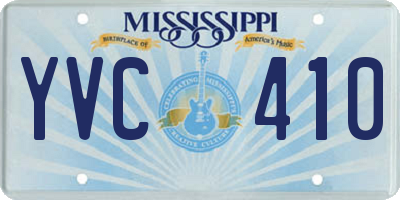 MS license plate YVC410