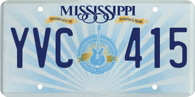 MS license plate YVC415