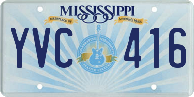 MS license plate YVC416