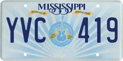 MS license plate YVC419