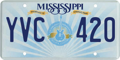 MS license plate YVC420