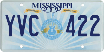 MS license plate YVC422