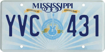 MS license plate YVC431