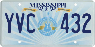 MS license plate YVC432