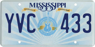 MS license plate YVC433