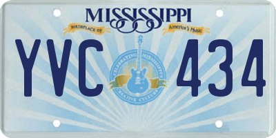MS license plate YVC434