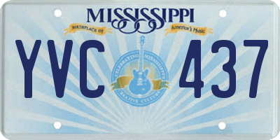 MS license plate YVC437