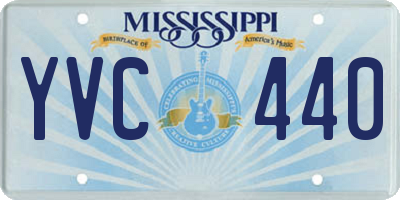 MS license plate YVC440