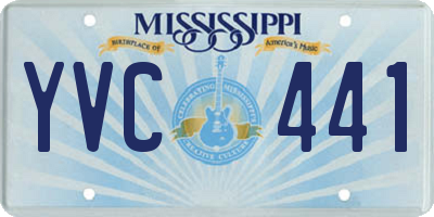 MS license plate YVC441