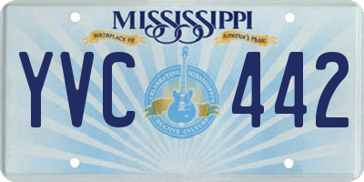 MS license plate YVC442
