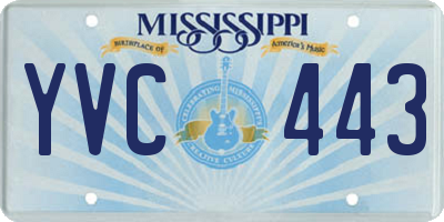 MS license plate YVC443