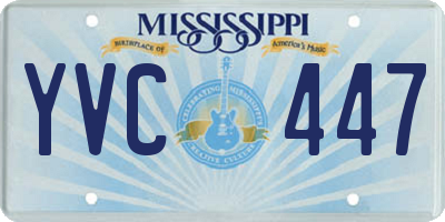 MS license plate YVC447