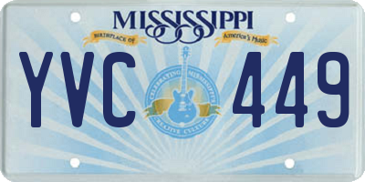 MS license plate YVC449