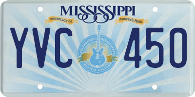 MS license plate YVC450
