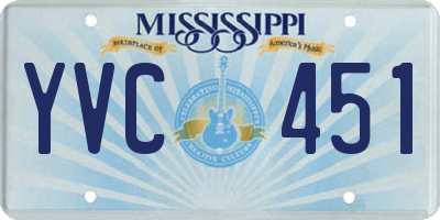 MS license plate YVC451
