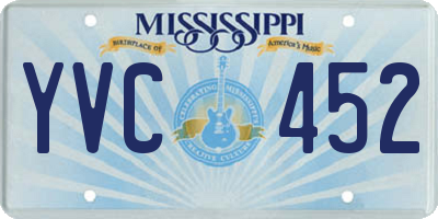 MS license plate YVC452