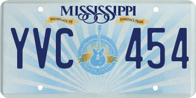 MS license plate YVC454