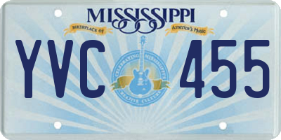 MS license plate YVC455