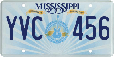 MS license plate YVC456