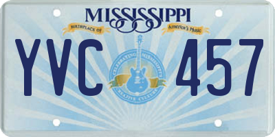 MS license plate YVC457