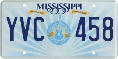 MS license plate YVC458