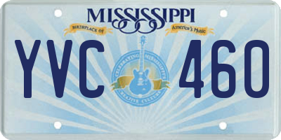 MS license plate YVC460
