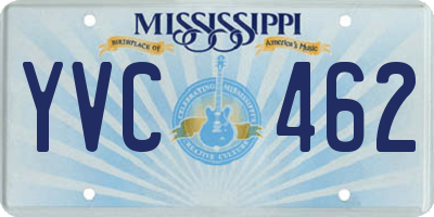 MS license plate YVC462