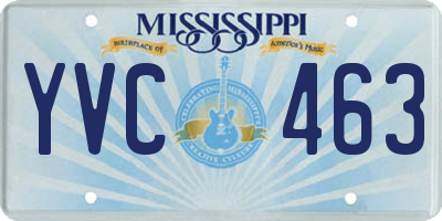 MS license plate YVC463