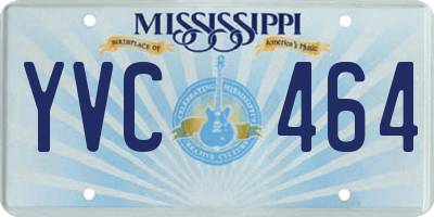 MS license plate YVC464