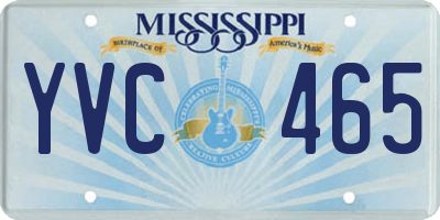 MS license plate YVC465