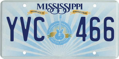 MS license plate YVC466