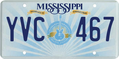 MS license plate YVC467