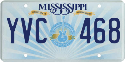 MS license plate YVC468