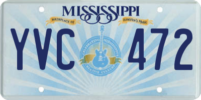 MS license plate YVC472