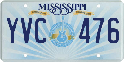 MS license plate YVC476
