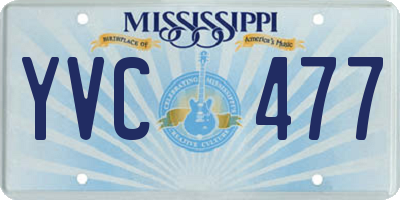 MS license plate YVC477